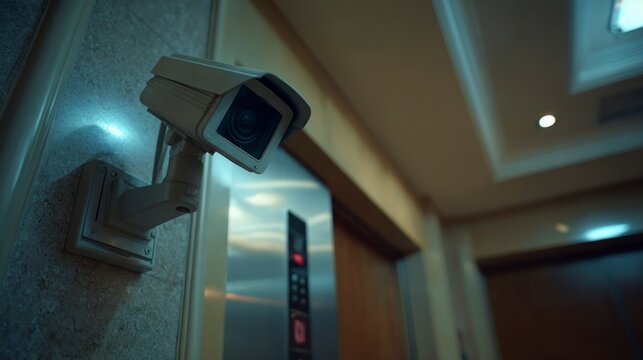 Security camera near elevator - Powered by Adobe