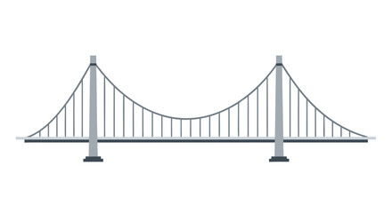 Architectural marvel: suspension bridge with soaring cables and sturdy support structures over waters of the bays