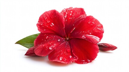 Fototapeta premium Vibrant Red Flower Isolated on White Background for Cutout Designs