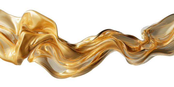 Golden liquid flowing in a dynamic curve