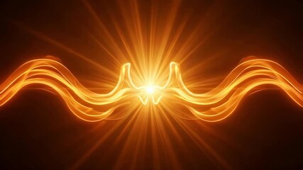 Dynamic glowing energy waves emanate from a bright central light source, creating an abstract, powerful visual effect suitable for motion graphics. - Powered by Adobe
