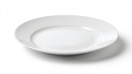 Elegant White Ceramic Plate on White Background for Dining Table Setting