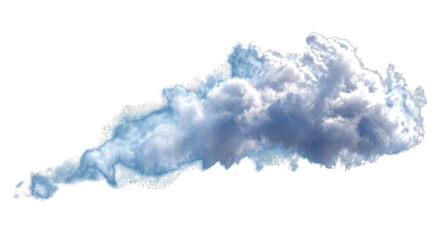 Fluffy cloud against a black background