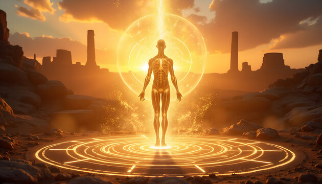 Aufsteigende Energie im Sonnenuntergang &ndash; Magisches Wallpaper &ndash; Fantastisches Hintergrundbild