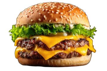 Close-up of a double cheeseburger (1)