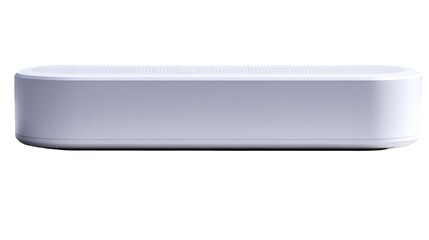 Fototapeta premium Sleek White Rectangular Electronic Device with Perforated Top Surface.