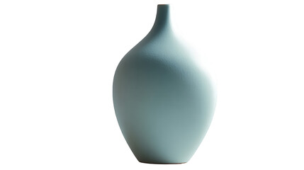 Elegant Light Blue Ceramic Vase with Smooth Rounded Form and Narrow Neck.