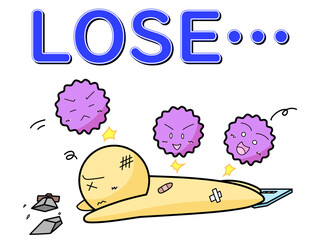 ばい菌に敗北した免疫細胞
