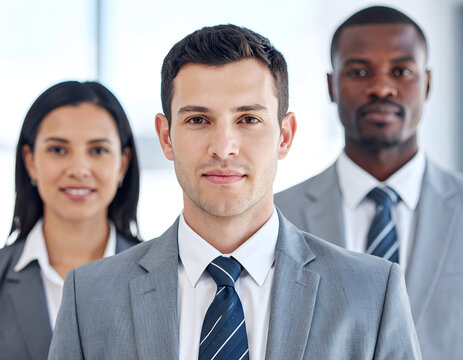 Portrait of a diverse and confident business team, symbolizing professionalism, collaboration, and modern corporate success.