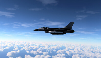 Militar aircraft flying over the sky.