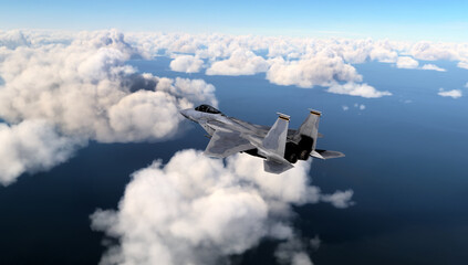 Militar aircraft flying over the sky.