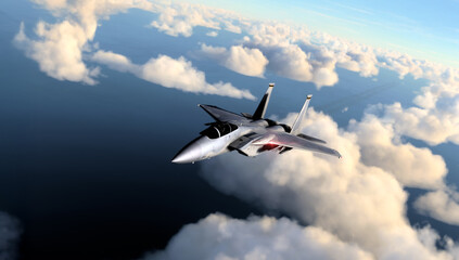 Militar aircraft flying over the sky.