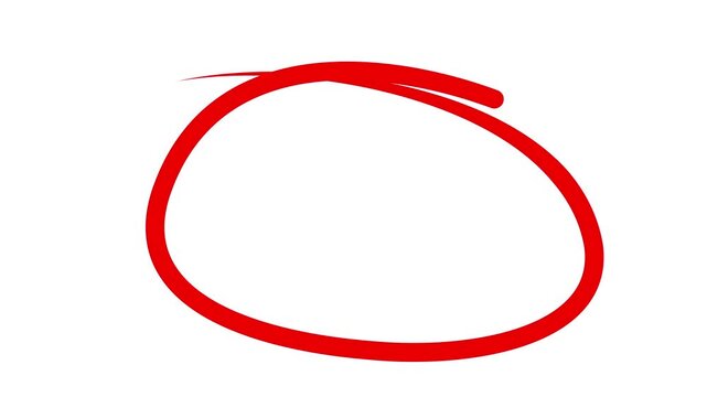 Hand Drawn Circle Marker Animation Effect on transparent background. Highlight Marker Circle Hand Drawn Effect. highlighting text, underlining important elements, presentations, infographics, concept.