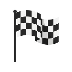 Fototapeta premium A checkered flag waves on a pole black and white pattern.