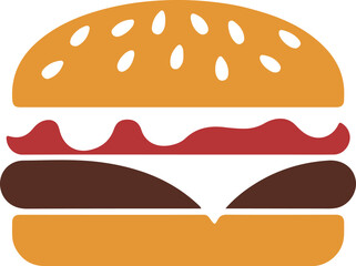 Cheeseburger, hamburger silhouette vector illustration