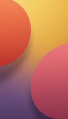 A close up of two overlapping colored circles on a wall.