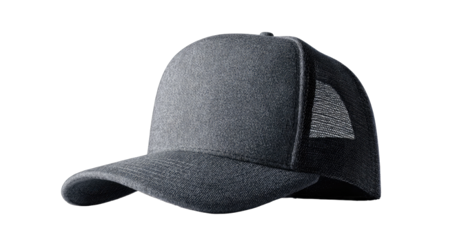 Gray baseball cap, angled view