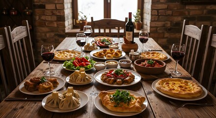 A Feast for the Senses: A meticulously arranged feast awaits, boasting an array of culinary delights, a symphony of textures, flavors, and vibrant colors.