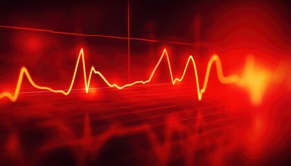 Red Heartbeat: A Symbol Of Life - The Electrocardiogram Sign - This Image Showcases The Red Heartbeat And Its Significance In The Electrocardiogram.