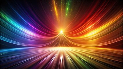 Obraz premium Dynamic Spectrum of Vibrant Hues Converging at a Radiant Apex, Illuminating a Pathway Forward