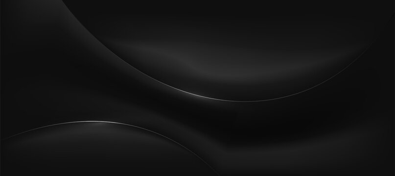 Modern abstract luxury banner. Abstract black wave elegant background vector for branding presentation or product ads bg