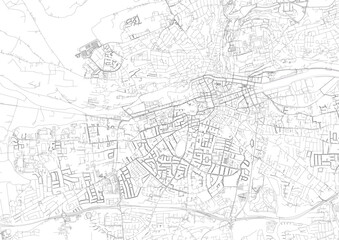 Fototapeta premium Detailed vector highway map zoom of Cork in Ireland