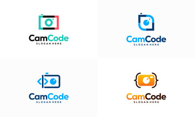 Fototapeta premium Set of Camera logo designs concept vector, Photography logo template icon