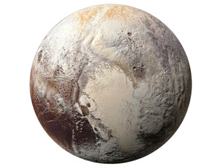 A detailed view of a pale, round celestial body