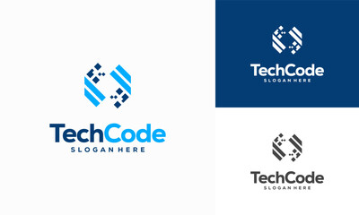 Modern Coding logo designs concept vector, Programmer Technology logo icon vector