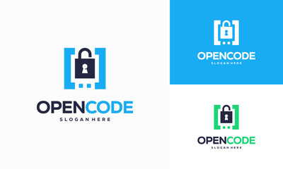 Open Code logo designs concept vector, Coder Technology logo template logo symbol