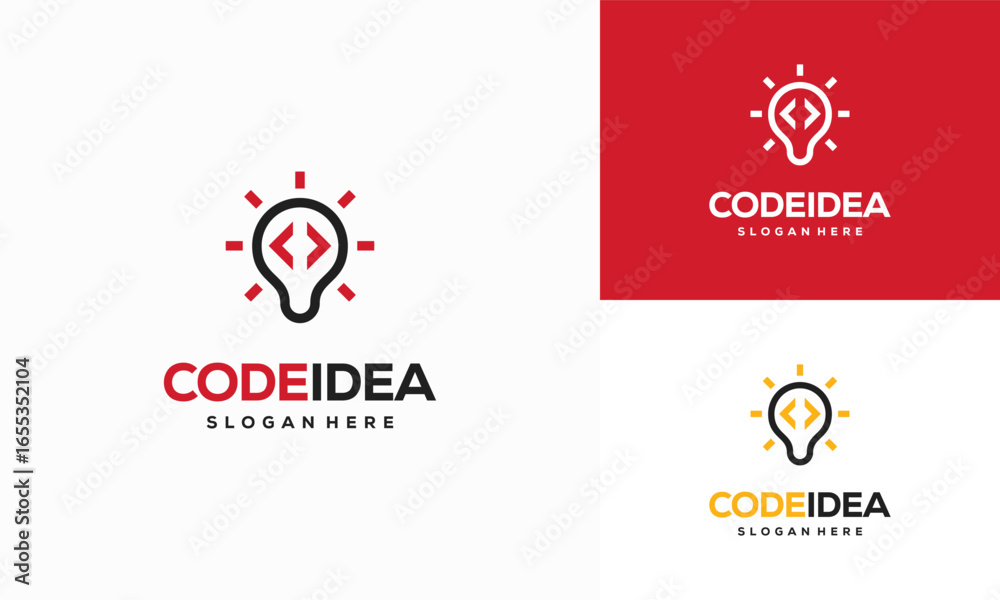 Wall mural code idea logo designs concept vector, programmer logo symbol icon