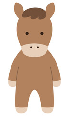 かわいい馬のベクターイラスト。干支、十二支、午、ゆるい、アイコン、うま、午年、年賀状