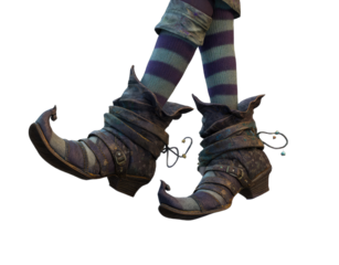 Close-up of whimsical fairy boots