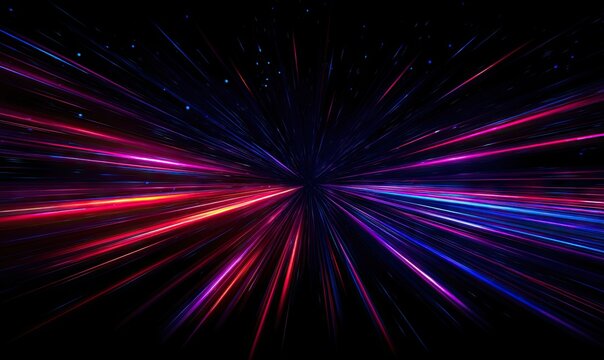Abstract vibrant light streaks radiating from center - Powered by Adobe