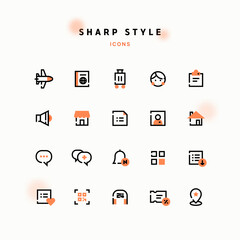 Sharp style line icon