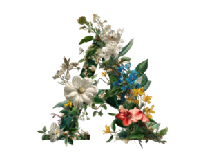 Floral initial A