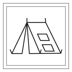 Tent outline, Camping shelter line drawing
