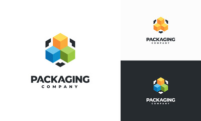 Packaging Logo designs concept vector, Delivery logo template, Fast Cargo logo symbol icon vector