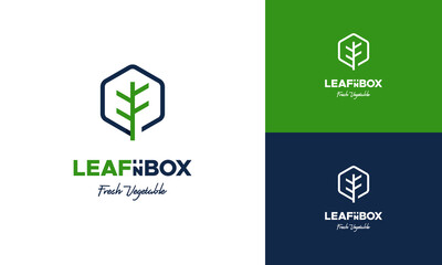 Vegetable Box logo designs concept vector, Nature Box logo designs icon, Nutrition Box logo symbol