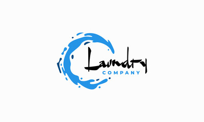 Abstract Laundry logo designs concept vector, Circle Wave logo