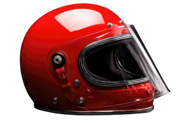 Red motorcycle helmet profile (1)