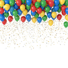 Vibrant Balloons and Confetti: A Festive Celebration Background