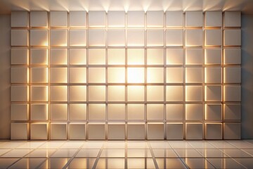 Illuminated Cubic Wall Paneling in Modern Interior Design