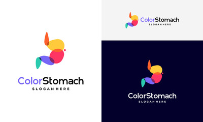 Stomach Logo designs, Colorful Stomach logo designs concept vector