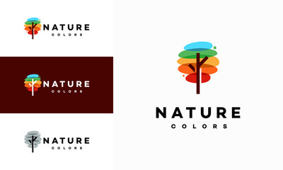 Colorful Tree Plant logo vector, Agriculture logo designs template, design concept, logo, logotype element for template