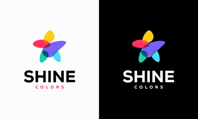 Colorful Star logo designs concept vector illustration, Shine Star logo template icon