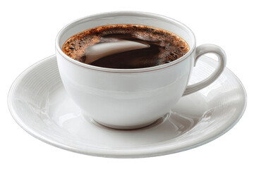 White coffee cup with dark coffee
