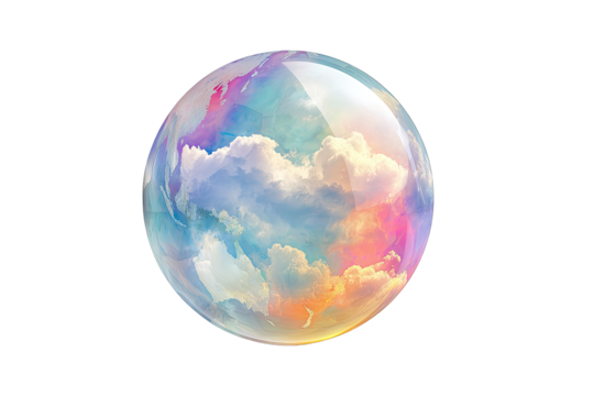 A sphere of clouds, vibrant colors