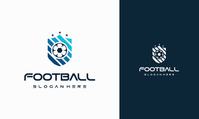 Fototapeta premium Football Badge with shield logo designs, Modern Soccer Badge logo template