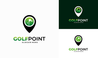 Golf Sport Logo designs concept vector, Golf Point logo designs icon template